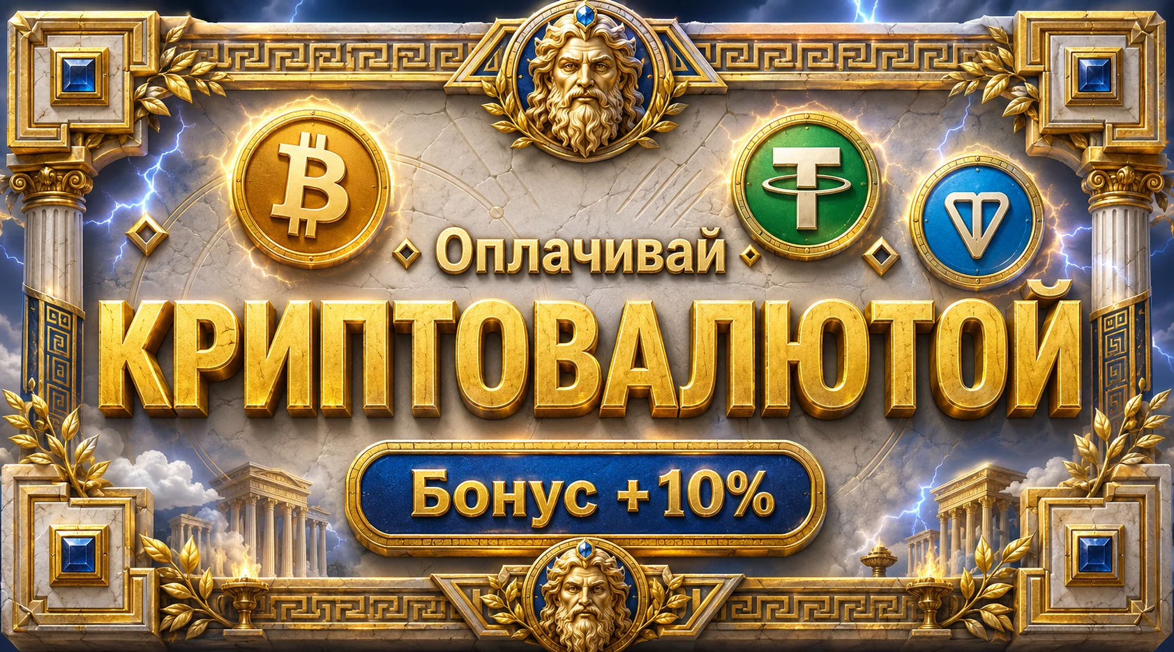 Крипто-бонус клуба Миллион Пополнение криптовалютой в клубе Миллион — бонус 10%